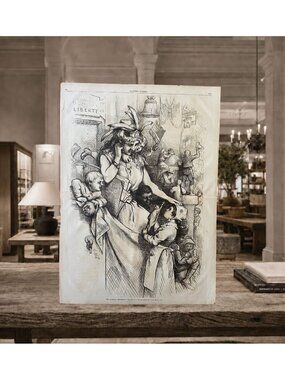 1876 Thomas Nast The Nation’s Birthday Centennial Harper’s Weekly Double Page